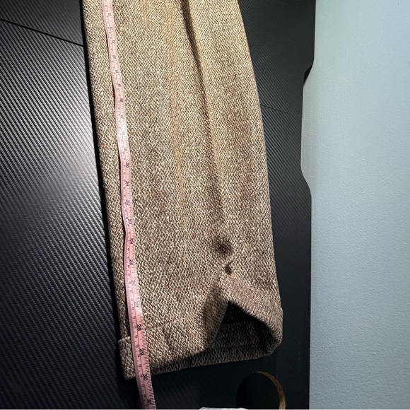 Polo Ralph Lauren Brown Tweed Wool Pleated Trousers Vintage Classic Fit 33x30 - Picture 13 of 13